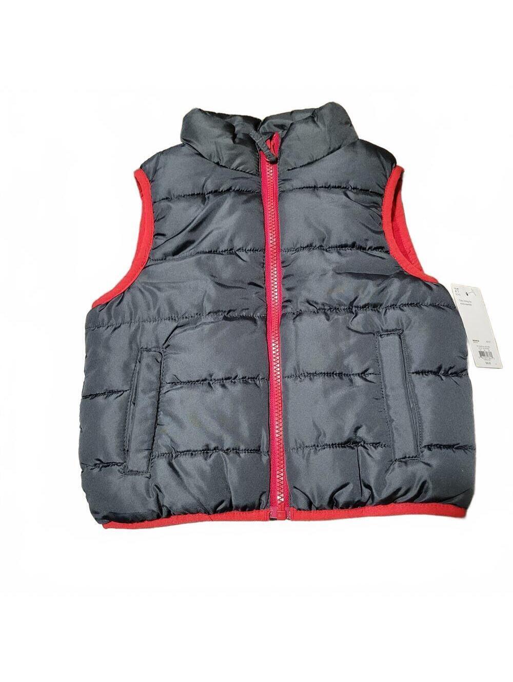 Jumping Beans gray/red puffer vest Toddler Size 2T